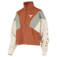 thumbnail image 2 of Women's Pressbox  Texas Orange Texas Longhorns Ferrara Color Block Quarter-Zip Sweatshirt, 2 of 3