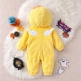 thumbnail image 6 of ZHANGDER Infant Duck Costume Toddler Baby Boys Girls Flannel Romper Hooded Jumpsuit Outfits, 6 of 9