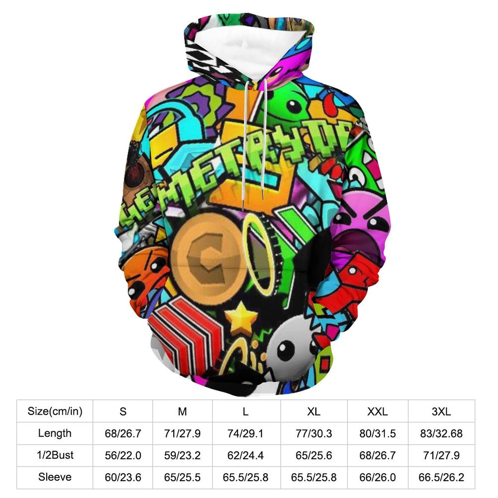 Geometry Dash Casual Hoodie for Men Women Active Hooded