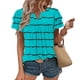 thumbnail image 2 of Camisas de Cuello de Tripulación de Manga Corta para las Mujeres Plisado Mangas de Ruffle, Cuello Redondo Casual Primavera Y Blusa de Verano, 2 of 7