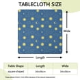 thumbnail image 2 of Blue Sun Moon Cloud Star Pattern Square Fitted Tablecloth with Elastic Edge,Square Table Cover,Washable Elastic Table Cover for Home Kitchen Party Decor 34"x34", 2 of 6