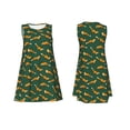 thumbnail image 3 of Bixox Cartoon Fox 1 Print Women's Sleeveless A-Line Dress with Pockets, Casual Knee-Length Tank Dress for Summer-Small, 3 of 7