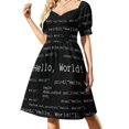thumbnail image 1 of ¡Hola mundo! Vestido blanco de manga corta con letras. Vestidos para bodas, vestidos de manga larga., 1 of 7