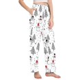 thumbnail image 2 of FORMRS Women's Pajama Pants with Pockets Soft Comfy Loungewear Sleep Bottom, Sizes S-2XL, Black Cartoon Snowmen, 2 of 8