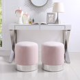 thumbnail image 1 of Inspired Home Violet Ottoman Velour Rose Tendre/ Chrome, 1 of 6