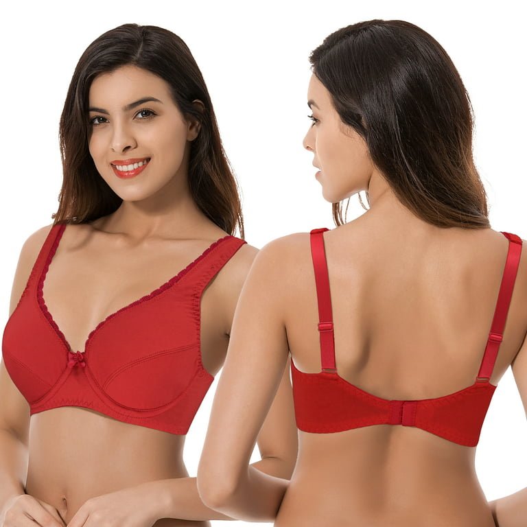 Buy BYGROW Red Solid Cotton Blend Bra and Panty Set (Size 36