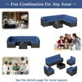 thumbnail image 6 of Kinbor 7pcs Outdoor Patio Furniture Sectional Pe Rattan Wicker Rattan Sofa Set, Dark Blue Cushions, 6 of 10