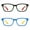 black frame(Red Arm)+blue frame(Yellow Arm), variant on TIJN Kids Girls Blue Light Blocking Computer Glasses Flexible Silicone UV Protection 2Pack