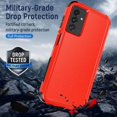 thumbnail image 5 of Xhy Samsung Galaxy A03S Case with Privacy Screen and Lens Protector Military Grade Full Body Protection 3 in 1 Shock Drop Resistant Rugged Rubber TPU Durable Detachable for Galaxy A03S Phone - Red, 5 of 7