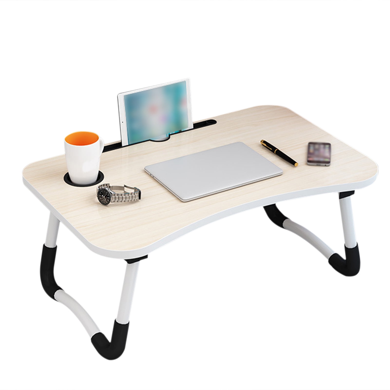 Foldable Notebook Desk Multi Functional No Assembly Portable Writing Table Children Study Computer Desks with Cup Holder
