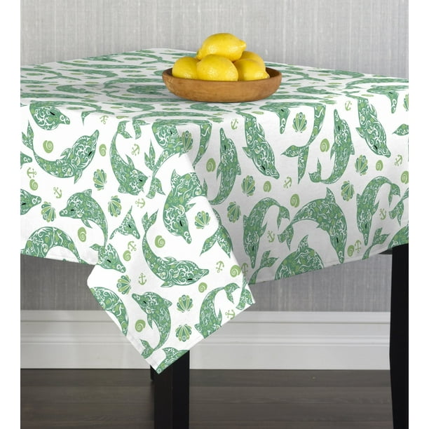Fabric Textile Products Designer Dolphins Tablecloth 60 X60 Walmart Com Walmart Com