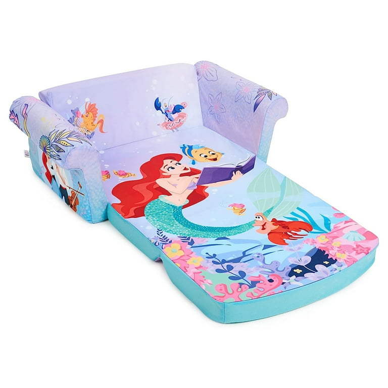 Marshmallow Furniture Toddler s 2 in 1 Flip Open Sofa Bed The Little Mermaid Children s Couch Walmart
