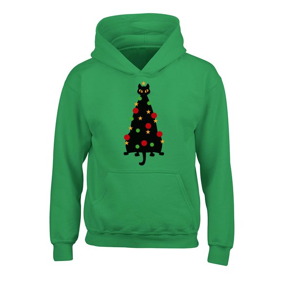 Awkward Styles Christmas Hoodies for Kids Youth Cat Xmas Tree Sweatshirt
