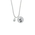 thumbnail image 2 of Delight Jewelry Silvertone Mini Horseshoe with Clear Crystal Silvertone Script Initial Disc - I - Charm Necklace, 20"+3", 2 of 4