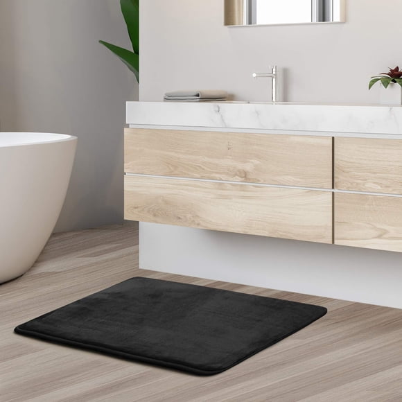 Alfombra de baño Clara Clark Memory Foam, color negro, 43 x 61 cm