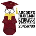 thumbnail image 2 of Dog Graduation Cap and Gown Set 2026,Pet Graduation Costume with Stole Tassel Cap Lensless Glasses DIY Letter Stickers,Washable Puppy Grad Outfit for Cat Small Dogs,Ceremony Party Accessory, 2 of 6