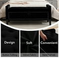 thumbnail image 6 of Foredo Contemporary Upholstered Storage Ottoman Bench with Arms, Button Tufted Ottoman with Storage,Velvet Storage Bench for Bedroom, Entryway, Living room, Black, 6 of 8