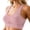 Pink, variant on Women’s Rhinestone Mesh Sports Bra Shock Absorbing Wide Strap Bra with Crystal Details, High Impact for Large Bust White L