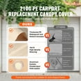 thumbnail image 2 of KFFKFF 10 x 20 Feet Car Shelter Tent Cover Carport Replacement Canopy Beige, 2 of 9