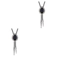 thumbnail image 4 of Guardurnaity Corbatas Collar Colgante Festival Fiesta Aniversario Cumpleaños Escuela Compras Citas Moda Simple Joyería Mujer Hombre Negro Negro 2Conjunto, 4 of 6