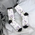 thumbnail image 5 of Hirioo Lavender Flowers Pattern Adult Middle Tube Socks Breathable Sock Non-Pilling,Contrasting Color Design, 5 of 6
