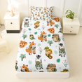 thumbnail image 3 of Castle Fairy Cute Fox Bear Monkey Zebra Twin Sheets 3pcs,Happy Camping Animal Bedding,Off White Green,1 Fitted Sheet, 1 Flat Sheet and 1 Pillowcase, 3 of 6