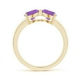 thumbnail image 2 of ANGARA Natural Two Stone Trillion 1.4 ct Amethyst Bow Tie Ring in 14K Yellow Gold for Women (Size-6mm) | February Birthstone, Birthday, Anniversary, Jewelry Gift for Women | Natural Amethyst Ring, 2 of 7