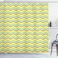 thumbnail image 1 of Ambesonne Yellow Chevron Shower Curtain, Retro Zigzag, 69"Wx75"L, Charcoal Grey Sky Blue, 1 of 3
