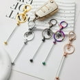thumbnail image 1 of POINTERTECK 6 Pcs Key Chains Gradient Color Bead Lobster Clip Key Storage Stainless No Deformation Pendant DIY Crafts Jewelry Making Gift Golden One Size, 1 of 13