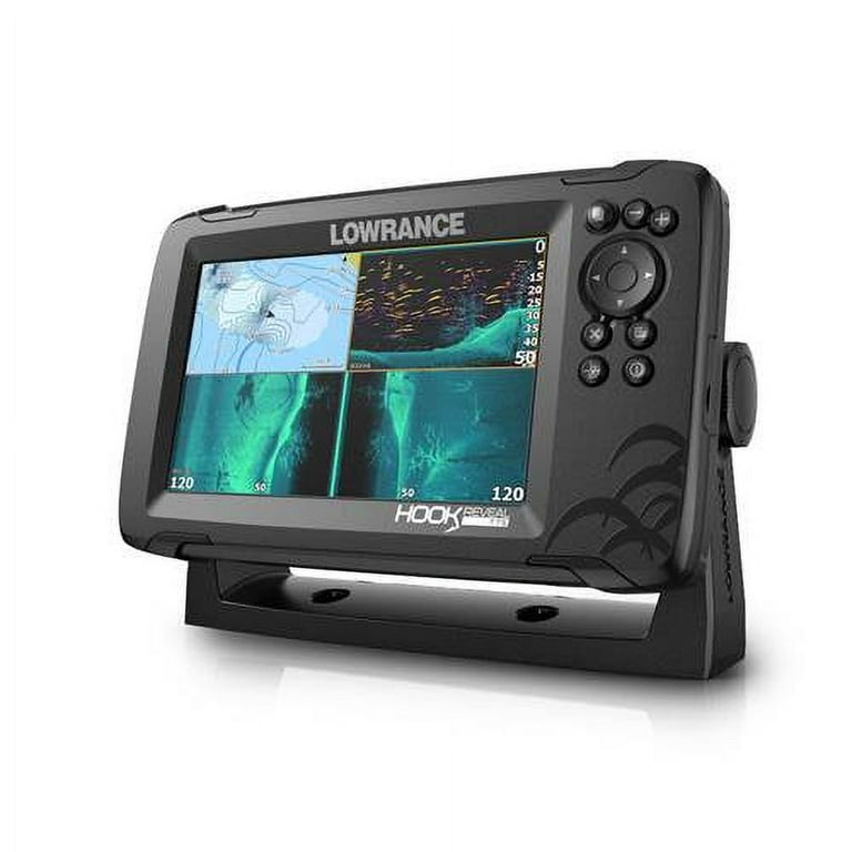 Lowrance Hook Reveal Fish finder Triple Shot with Down scan/Sides can  Imaging & US Inland Mapping