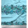thumbnail image 1 of Soimoi Modal Satin Fabric Check,Floral & Paisley Print Fabric by The Yard 42 Inch Wide, 1 of 1
