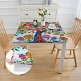 thumbnail image 2 of HAOXIT Colorful Flowers Square Table Cloth Washable Spillproof Wrinkle Free Watercolor Floral Fabric Table Cover for Indoor Outdoor Kitchen Dinning Square Tables 46*46, 2 of 8