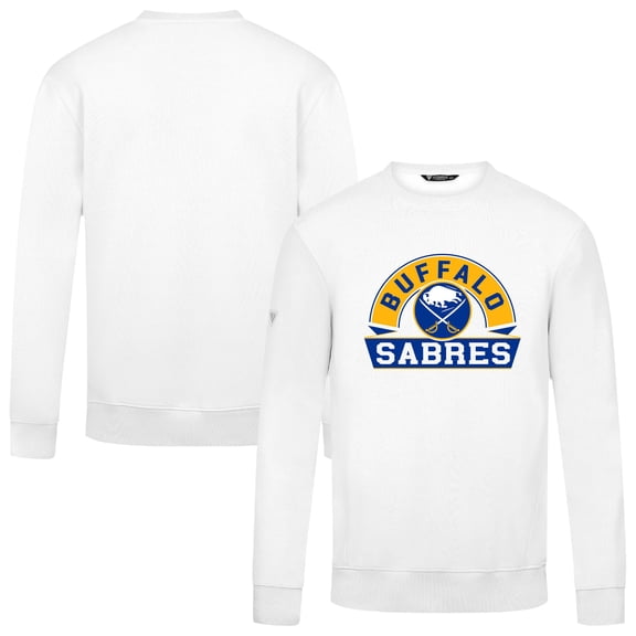 Men's Levelwear White Buffalo Sabres Zane Banner Arch Pullover Sweatshirt