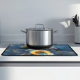 thumbnail image 2 of Renewold Stove Top Cover Electric Glass Stove Top Mat Heat Resistant Non-slip Cooktop Protector Multipurpose Stove/Counter/Washer Top Protector Cover, Sunflower Butterfly Marble Blue, 2 of 7