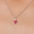 thumbnail image 3 of Gem Stone King 14K White Gold Fancy Pink Zirconia Pendant Necklace for Women | 0.44 Cttw | Gemstone Birthstone | Heart Shape 5MM | With 18 inch Chain, 3 of 6