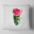 thumbnail image 2 of Designart Beautiful Rose with Leaves Drawing - Floral Throw Pillow - 18x18, 2 of 5
