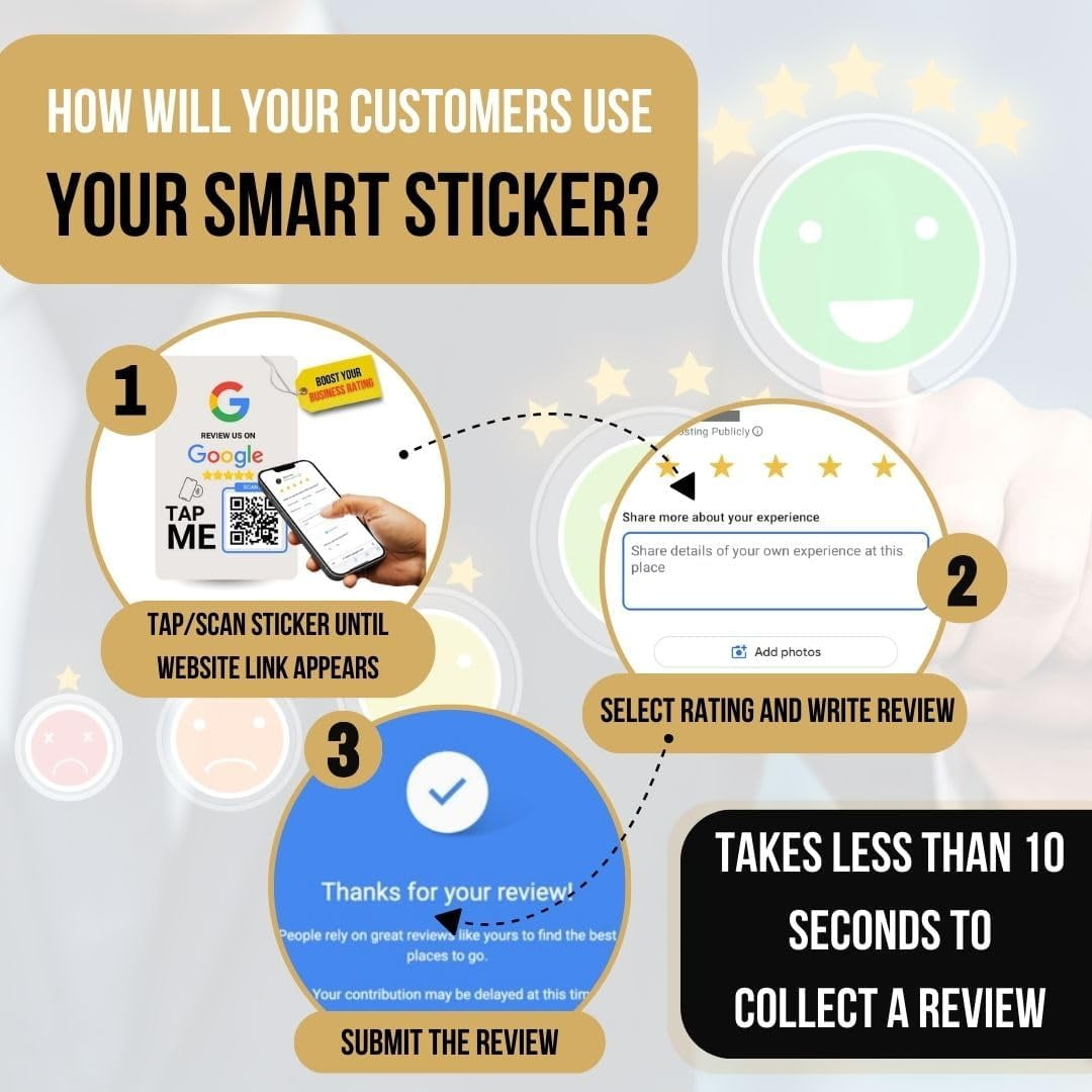 Upgraving Boost Reviews with Reusable QR NFC Tap Stickers (3 Pack)