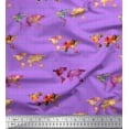 thumbnail image 1 of Soimoi Purple Velvet Fabric Check & World Map Print Fabric by the Yard 58 Inch Wide, 1 of 5
