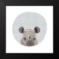 thumbnail image 2 of Straatsma, Leah 12x12 Black Modern Framed Museum Art Print Titled - Baby Rhino Gray, 2 of 5