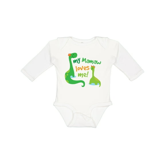 Inktastic My Mamaw Loves Me Grandson Gift Boys Long Sleeve Baby Bodysuit