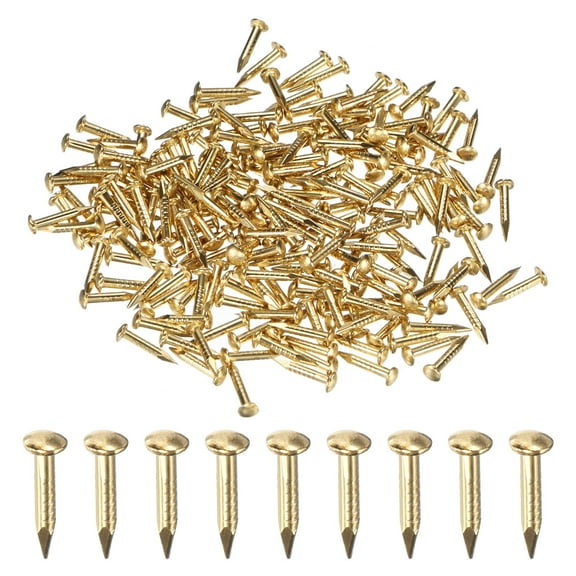 Uxcell 200-Pack Small Tiny Nails, 1.2mm x 8mm Brass Nails Hardware Round Head