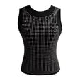 thumbnail image 6 of DHFJKG Camisole Tank Tops For Women Rhinestone Round Neck Fitness Sleeveless Cami Shirt Sexy Night Out Clothes Glitter Versatile Top, 6 of 6