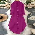 thumbnail image 3 of Women Satin Silk Shirts 3/4 Sleeve Solid Turn Down Collar Temperament Satin Button Long Shirt Fall Winter Office Work Elegant Slim Fit Blouses Casual Comofrtable Tunic Tops Size S-3XL, 3 of 6