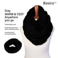 thumbnail image 2 of BASICO Black Infinity Scarf for Women Winter Chunky Knitted Scarves Warm Circle Cable Loop, 2 of 6