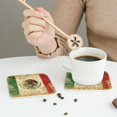 thumbnail image 5 of Mexican Print Leather Drink Coasters for Drinks (6 Pack) for Tabletop Protection Square, 5 of 6