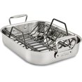 thumbnail image 1 of All-Clad Gourmet Stainless Steel Nonstick Roaster with Rack, 11 x 14 inch, Silver, 1 of 6