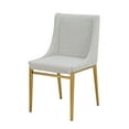 thumbnail image 4 of Benjara Cid Kinn 19 Inch Dining Chair Set of 2, Light Gray Polyester, Brass Steel, 4 of 5