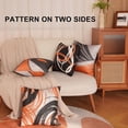 thumbnail image 5 of Set of 4 Throw Pillow Covers Modern Abstract Orange Stripes Gray Black White Acrylic Bold Grey Decorative Pillow Cases Home Decor Square 18x18 Inches Pillowcases, 5 of 6