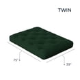 thumbnail image 5 of Loosh Home  6" Canvas Futon Mattress Forest Green Twin, 5 of 5