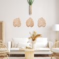 thumbnail image 2 of Decoración de pared ULIOMU, madera de hojas de palmera, 3 unidades, color marrón claro, 2 of 7